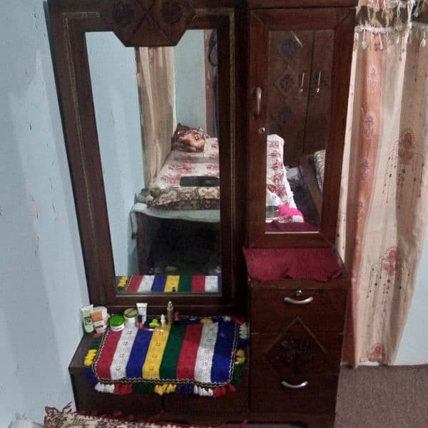 furniture for sell (1x bed with dressing table + 3door almari 4