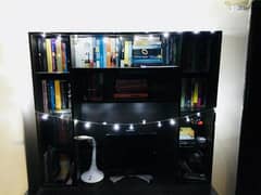 Book shelves + study table for sale.