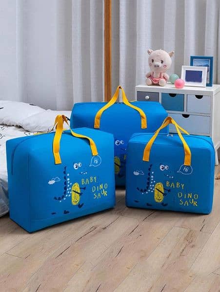 Storage Bags Cartoon Pattern Double Zipper 90 Gsm ( Random Color ) 1