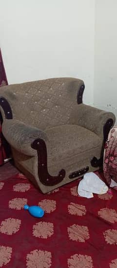 Seven seater sofa set is in use