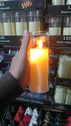 Led candles with glass frames