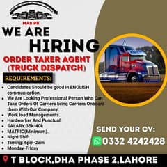 Needed carrier Hunting Sale Agent (Truck Dispatching)