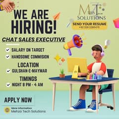 Chat Sales Executive Required