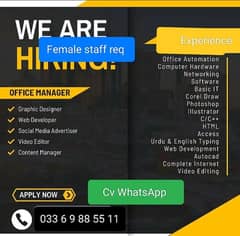 Female staff need computer office work