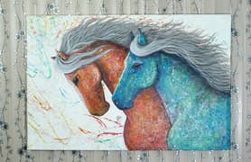 Colors of Power, Abstract Horses Painting