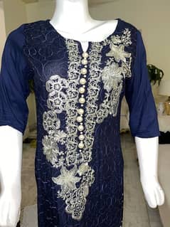 3 piece. Elegant. Royal blue. blue. embroidered and pearls. formal.