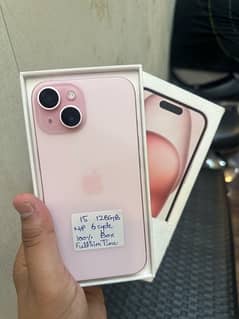 Iphone 15-128Gb Non Pta Pink Colour Full sim time 6Cycle