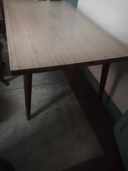 Sold wood Dinning Table with 5 chairs 12