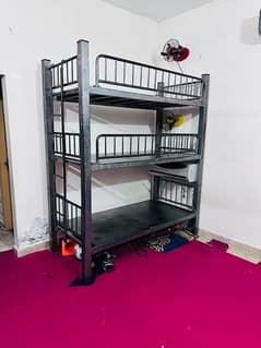 tripple bunker bed for kids - hostel heavy duty metal