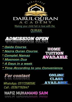 online QURAN and home Tuition classes