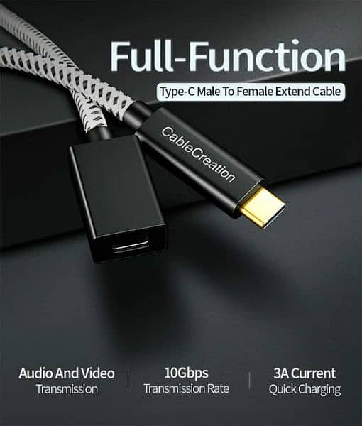 cablecreation full functional type C extension 3