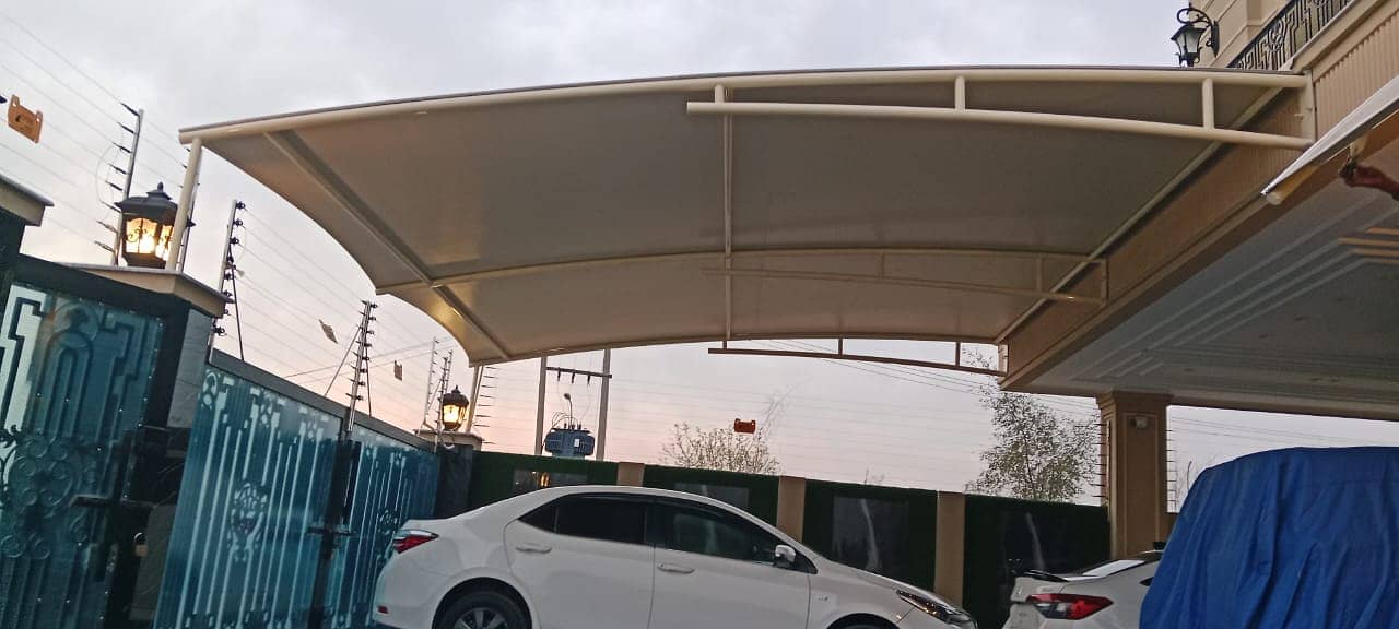 car parking shade\car shed\Fiber Shades\Tensile Shades\sheds 14