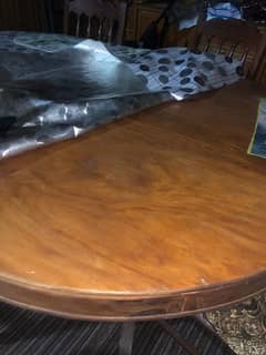 good condition and pure wooden dining table 6 chairs