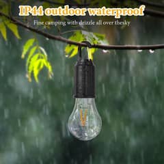 Rechargeable LED Camping Light, Hanging Tent Light Bulb with Hook,
