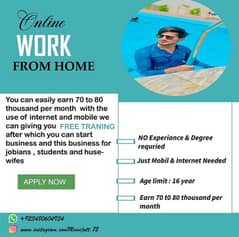 Work From Home contact number # 03480604934