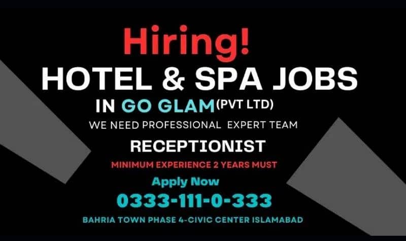 Hotel Job Receptionist Job Male Female Job Reception Job 0