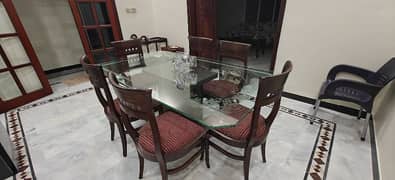 6 chair glass top Dining table