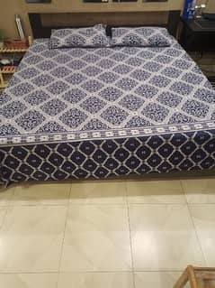 Designer bed for sale with two side tables