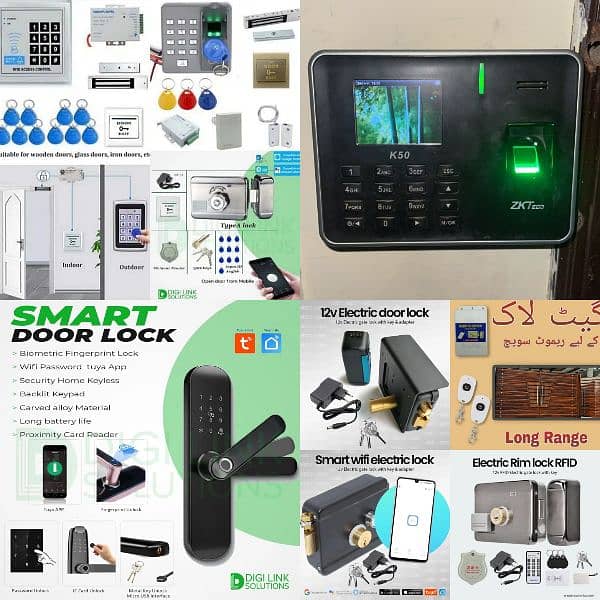 Fingerprint magnetic glass electric door lock access control system 0