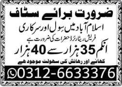 Staff Required for registered organization