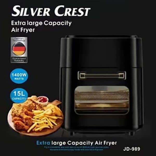 SILVER CREST AIR FRYER NEW 15 LITER LARGE AIRFRYER OVEN TOUCH DISPLAY 5