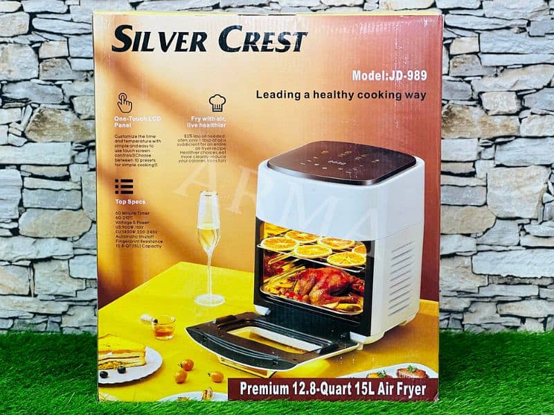 SILVER CREST AIR FRYER NEW 15 LITER LARGE AIRFRYER OVEN TOUCH DISPLAY 7