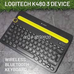 Logitech K480 3 Device Wireless Bluetooth Keyboard For Ipad Mac Window