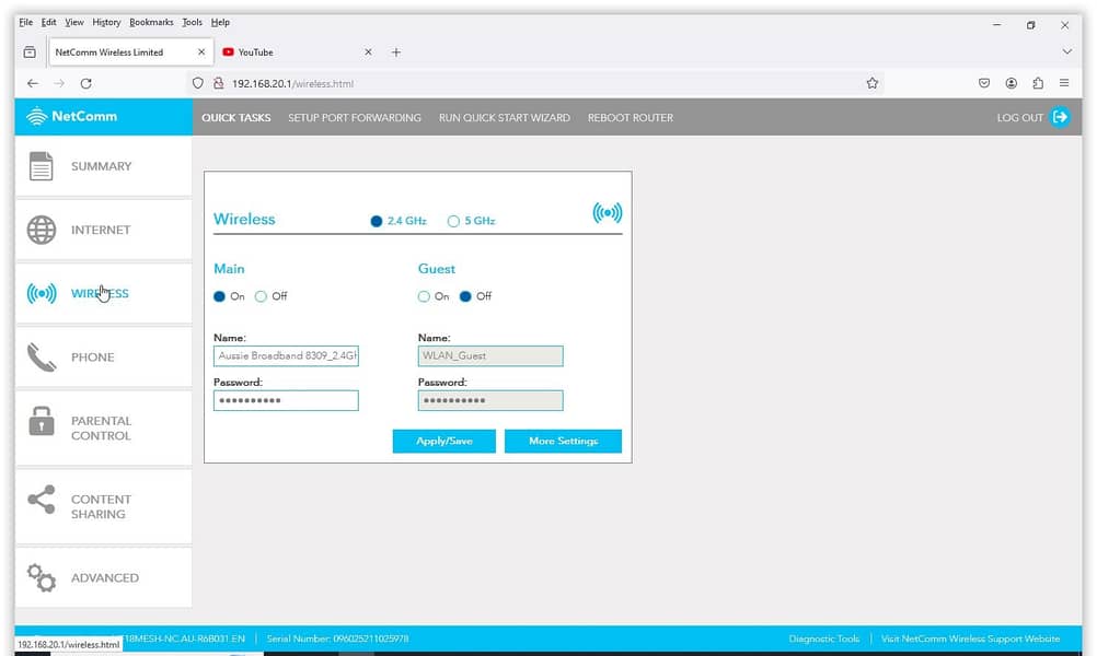 netcomm wifi router ac1600mbps 10