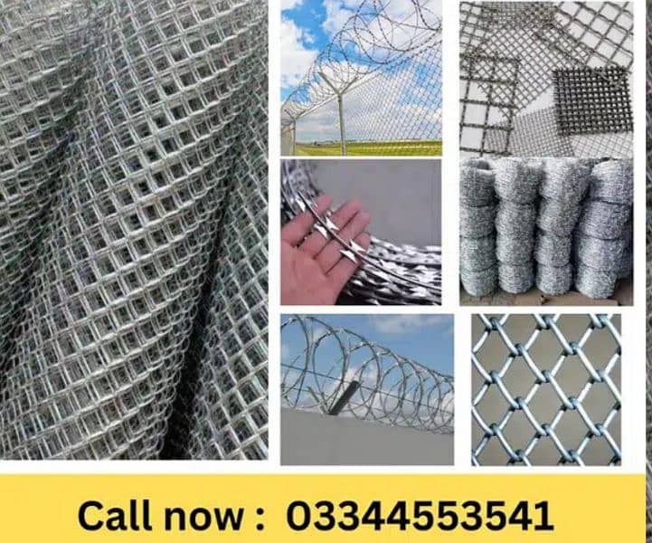 Razor wire Barbed wire Mesh Security fence Chain link fence pipe jali 0
