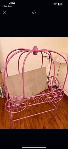 baby Girl bed (New) iron pink colour   only WhatsApp