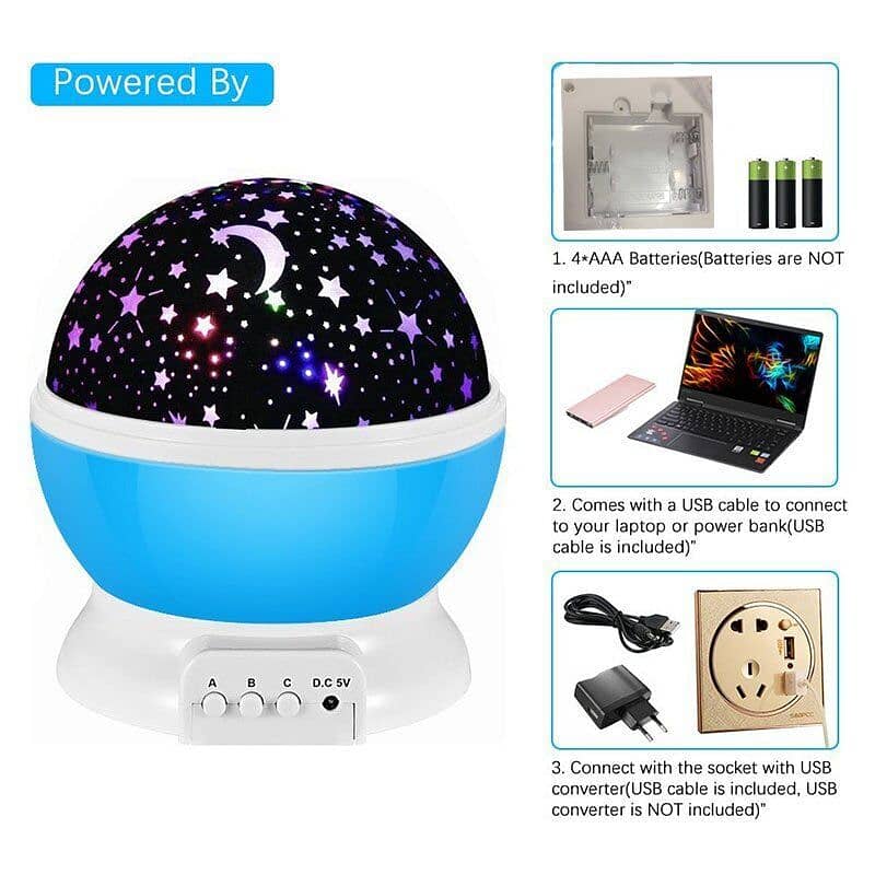 Kids Starry Light Planetarium Projection Sky Moon Lamp Birthday gift 18