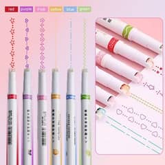 6 Pack) Curve Highlighter Pen Set,Colourful Curve Highlighter,for kids