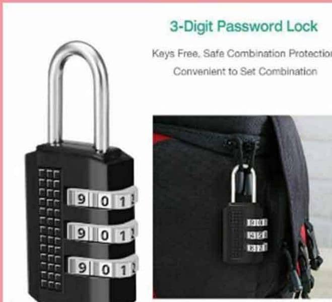 3 Digit Key Free password Lock 0