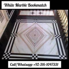 Bookmatch imported marble slabs for flooring and wall features