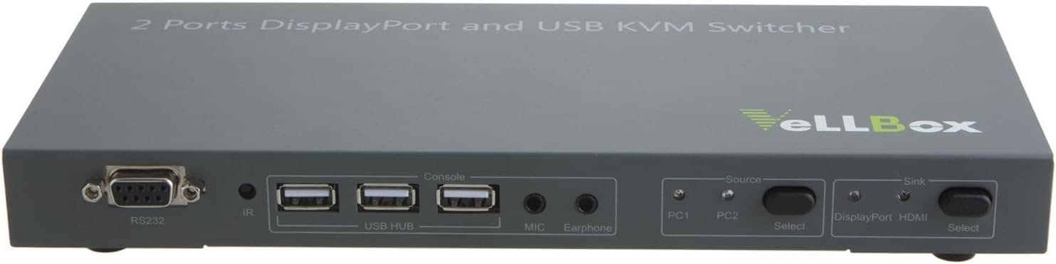 Dual-Mode DisplayPort Output DisplayPort KVM Switcher, 2 Ports 1