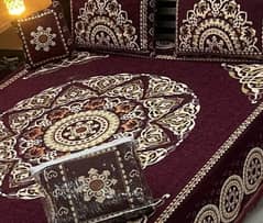 new double bed velvet jacquard  badsheet 4 pieces delivery available