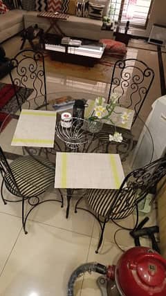 Good as New Wrought Iron 4-Seater Dining Set