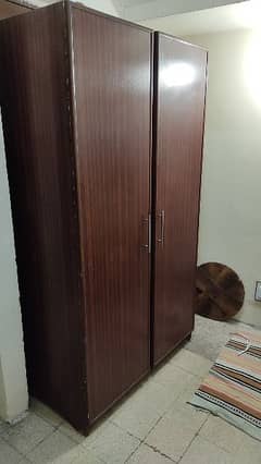 TWO DOOR WARDROBE (ply wood) chocolate brown