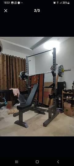 Squat rack smith machine multi gym cable cross over dumbbells pullup
