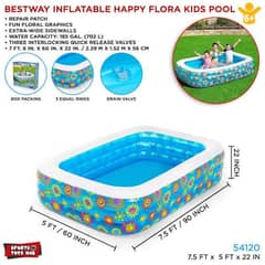 7.5 Feet Bestway Happy Flora Swimming Pool For Kids 90 Inch03020062817