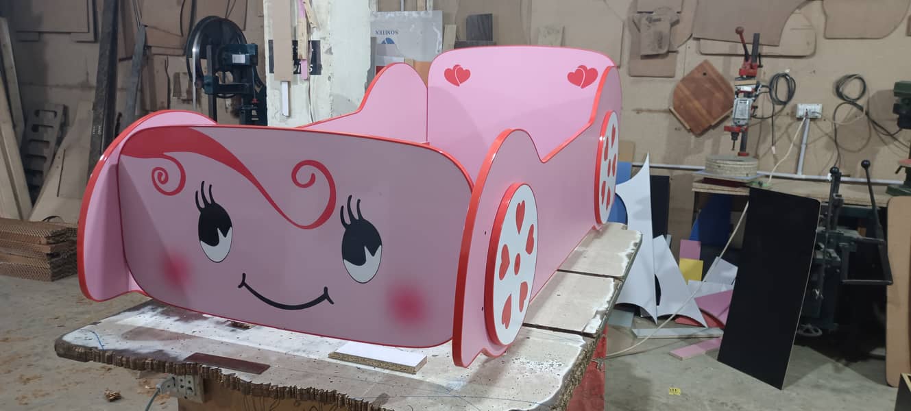 Girls Car Bed for Bedroom Sale in Pakistan, Hello Kitty Bed for Girls 0