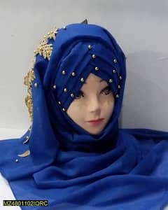 Fancy Hijab with 3D Flower Brunch