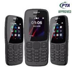 Nokia Mobile 106 box pack black colour pta approved