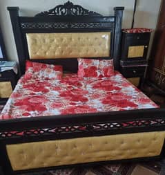 double bed plus side table plus dressing tabl