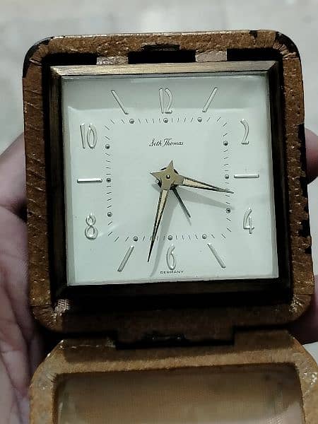 Antique Seth Thomas Germany  Vintage table Clock Classic brass 7
