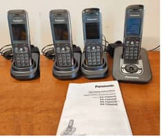 Panasonic Cordless Phone  Quad (04 sets) plus intercom, Color Displa