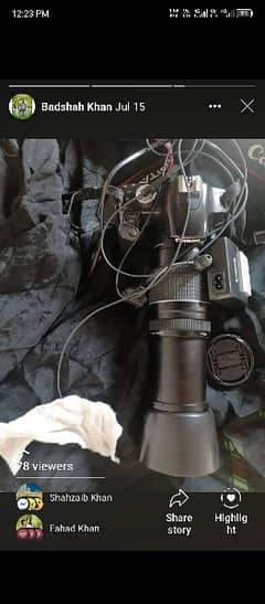 D. s. l. R canon D500 2 lens with charjr bag