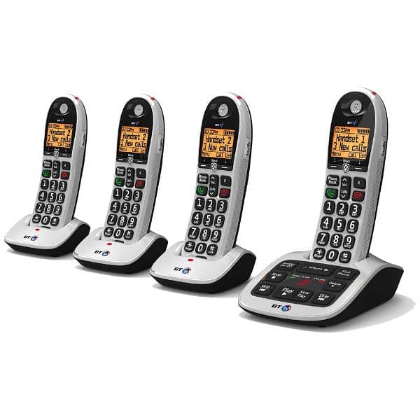 Cordless Phone Set BT 4 Quad Handset with Intercom PTCL, Landline 2