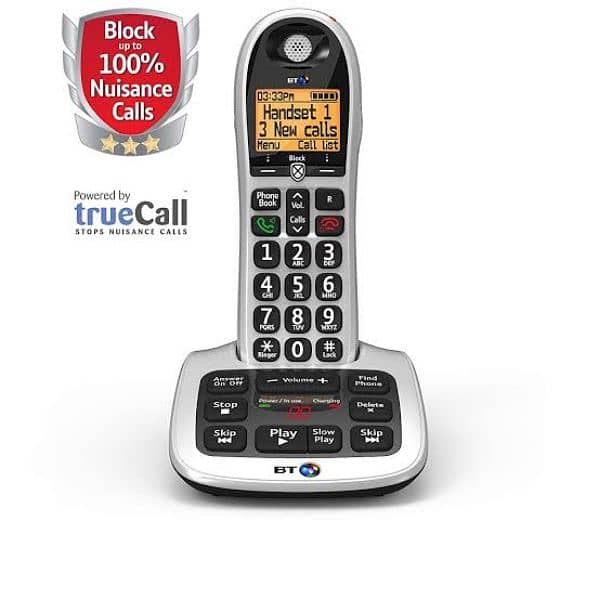 Cordless Phone Set BT 4 Quad Handset with Intercom PTCL, Landline 4