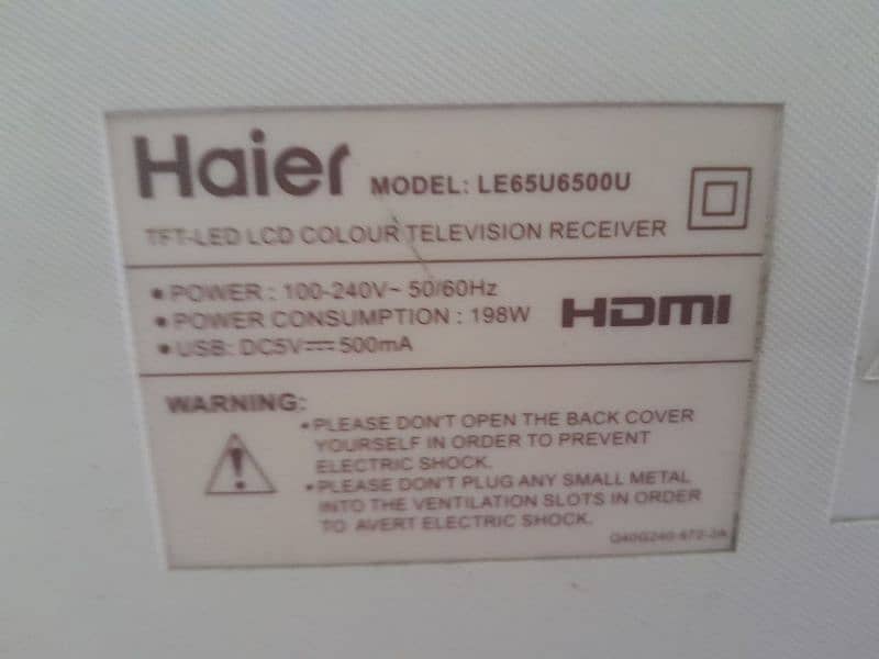 Haier 65 inch LED (Screen cracked) 3